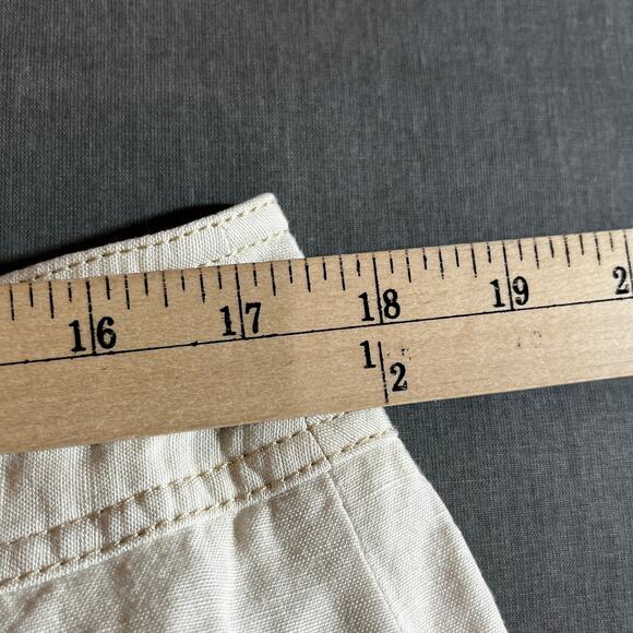 Kasper Pants 14 White Linen Blend Trousers Ankle Straight Leg Career Casual Work - Picture 10 of 10